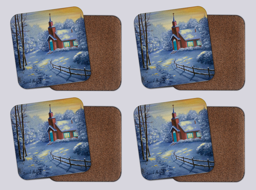 Coasters with Cork # 1 "A Country Gathering"