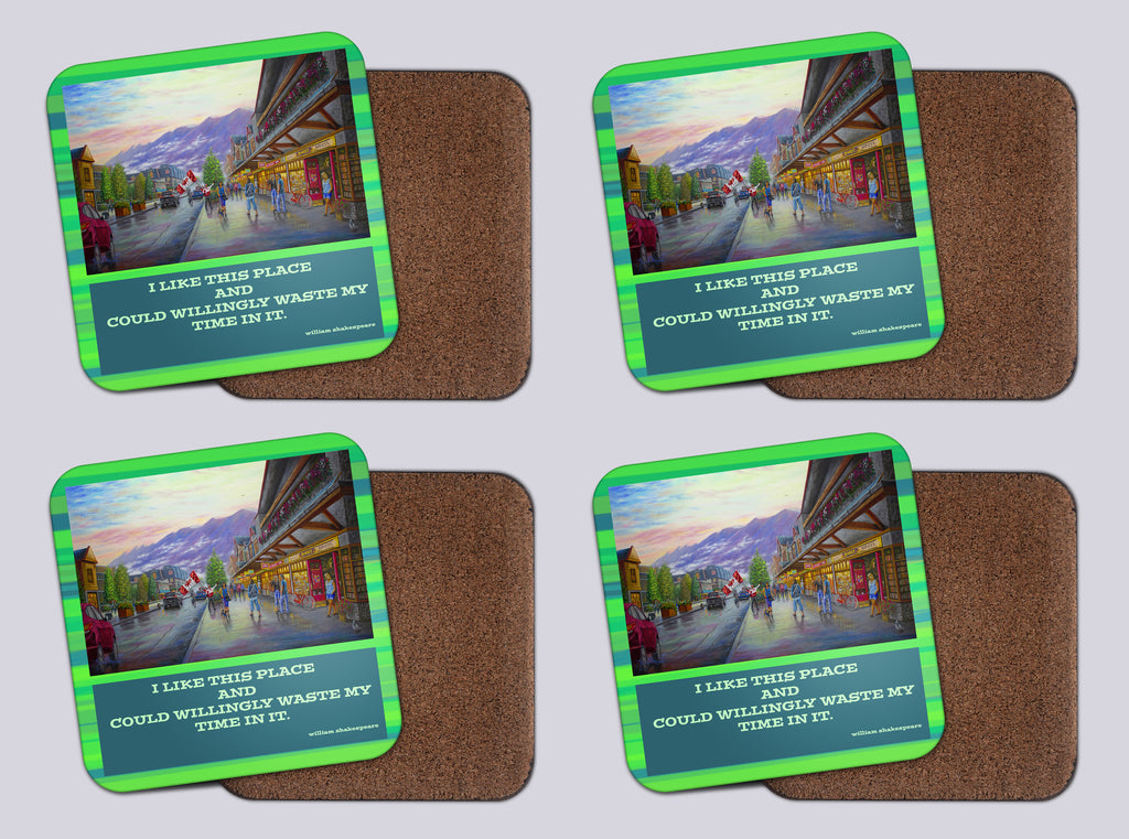Coasters with Cork #42 "Beauty of Banff" with quote